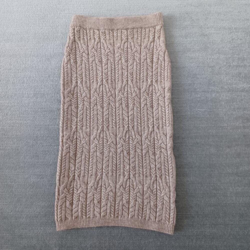 Petal and Pup Cable Knit Skirt Womens Large Beige Stretch Casual Ribbed Hem